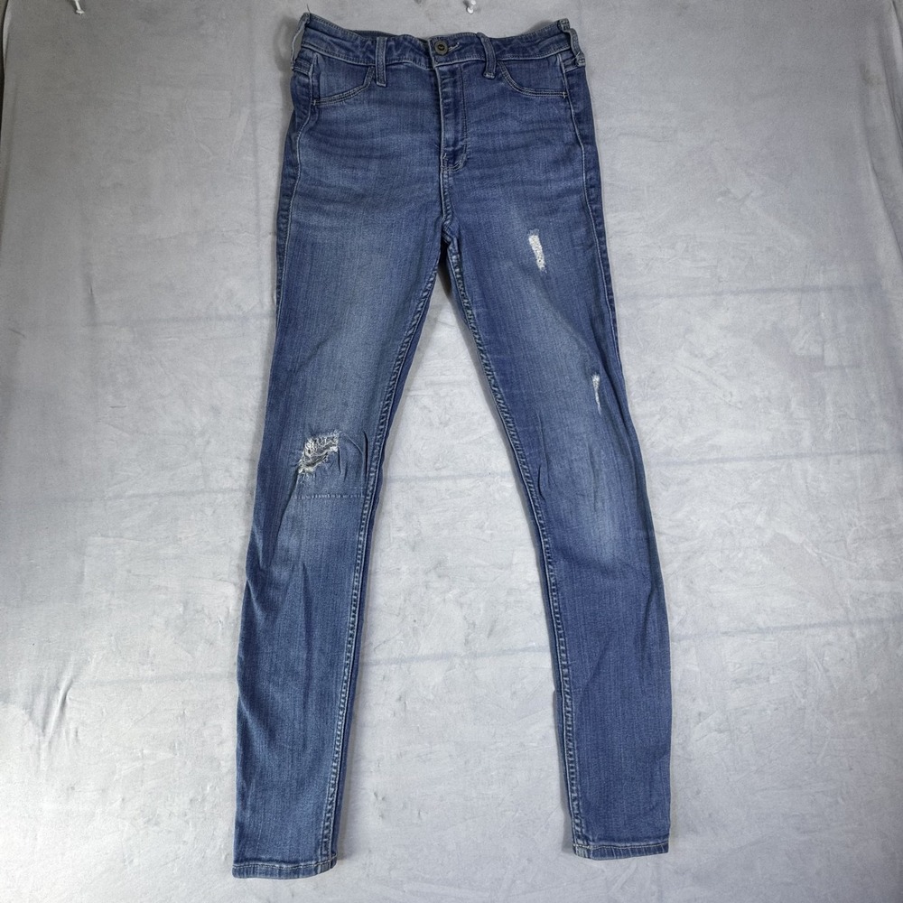 Hollister Womens Legging Jeans Blue Denim High Rise Advanced Stretch Distress 5R